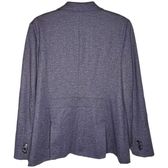 Talbots Aberdeen Twill Pique Knit Blazer - Denim Blue - 14 - Picture 5 of 12